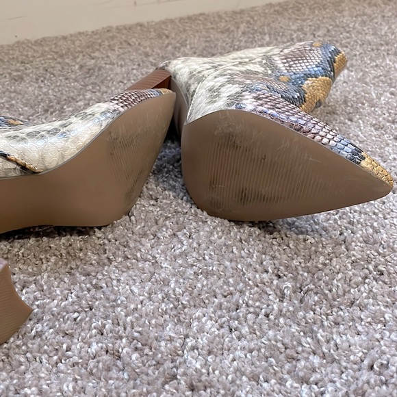 Steve Madden Trista Multicolor Snakeskin Heeled Boots - Picture 3 of 5